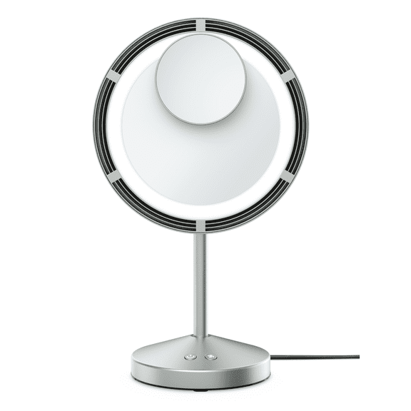 Conair Brushed Satin Nickel LED Lighted Fan Mirror | 1x & 10x Magnification