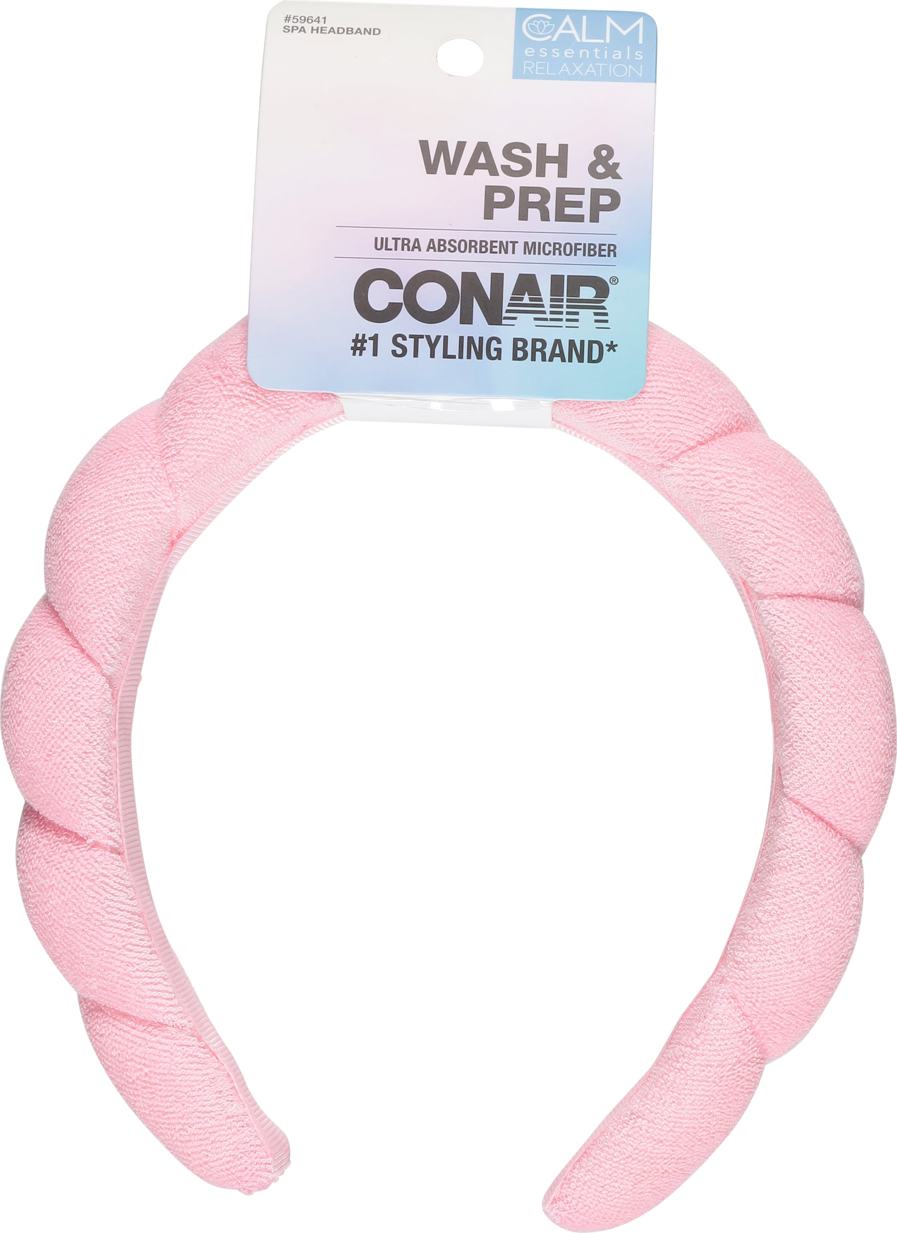 Bubble Spa Terrycloth Rounded Headband, Pink, 1 Count