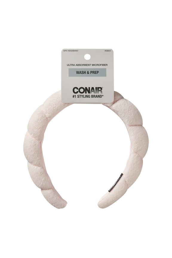 Spa Makeup and Face Washing Headband, Pink Bubble Design, Ultra-Absorbent Terry Cloth