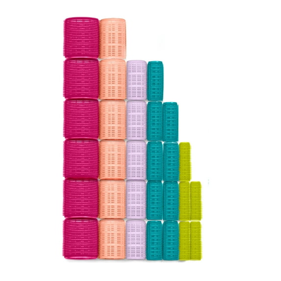 Conair Volumizing Self-Grip Hair Rollers, Assorted Multicolor 31-Pack With Travel Case