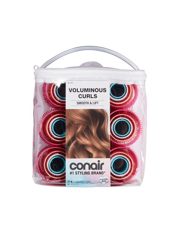 Self-Grip Velcro Hair Rollers, 5 Sizes, Multicolor, 31 Count