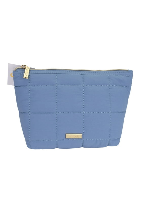 Clutch Quilted Blue Cosmetic Bag