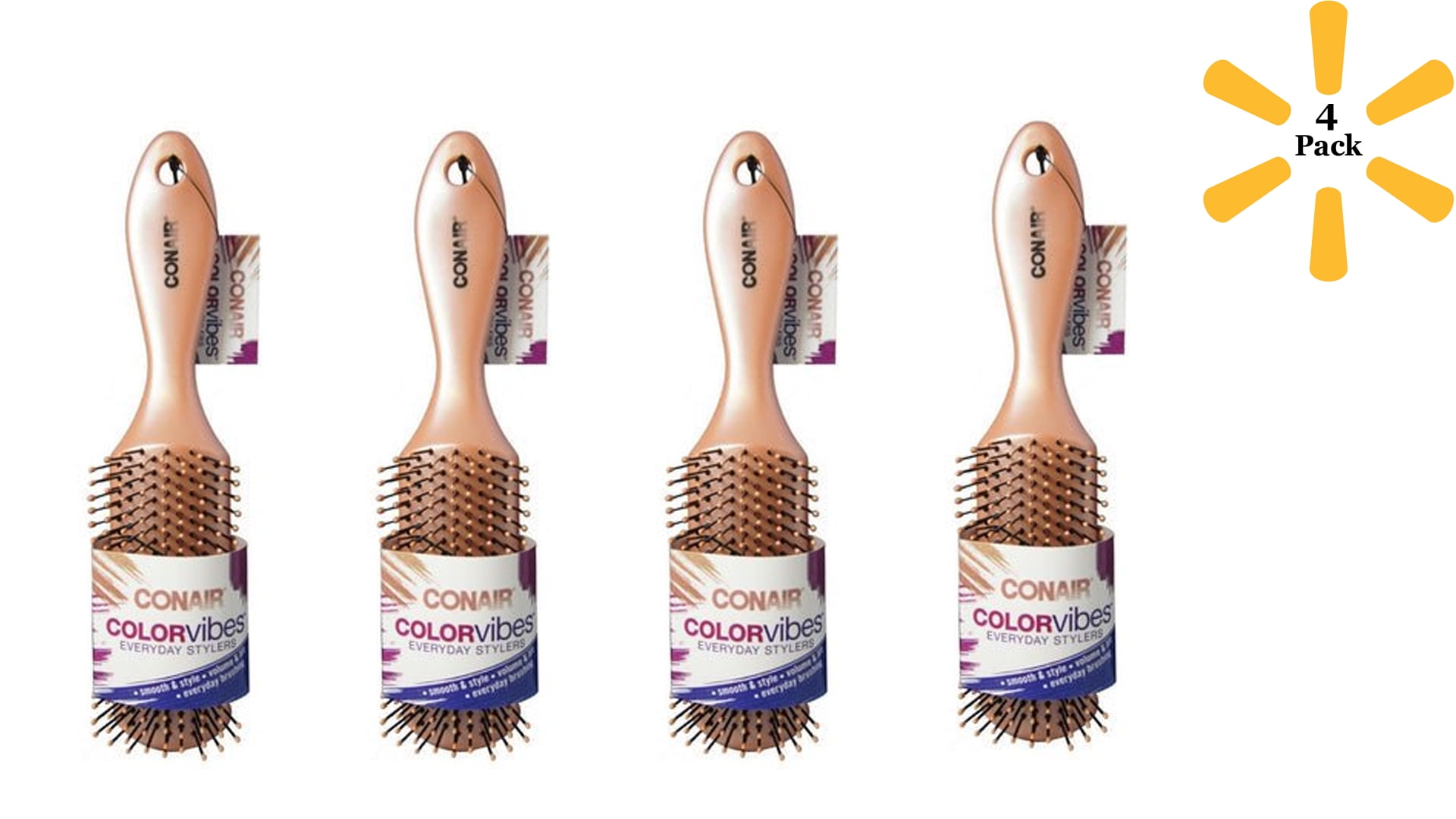 Conair ColorVibes Everyday Stylers Brush 1 Brush Per Pack 4 Pack
