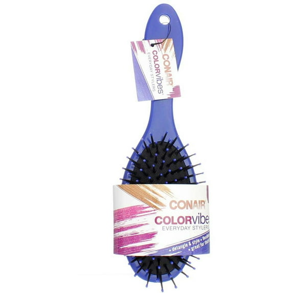 Conair ColorVibes Everyday Stylers Satin Metallic Finish Hair Brush, Colors May Vary 1 ea (Pack of 2)
