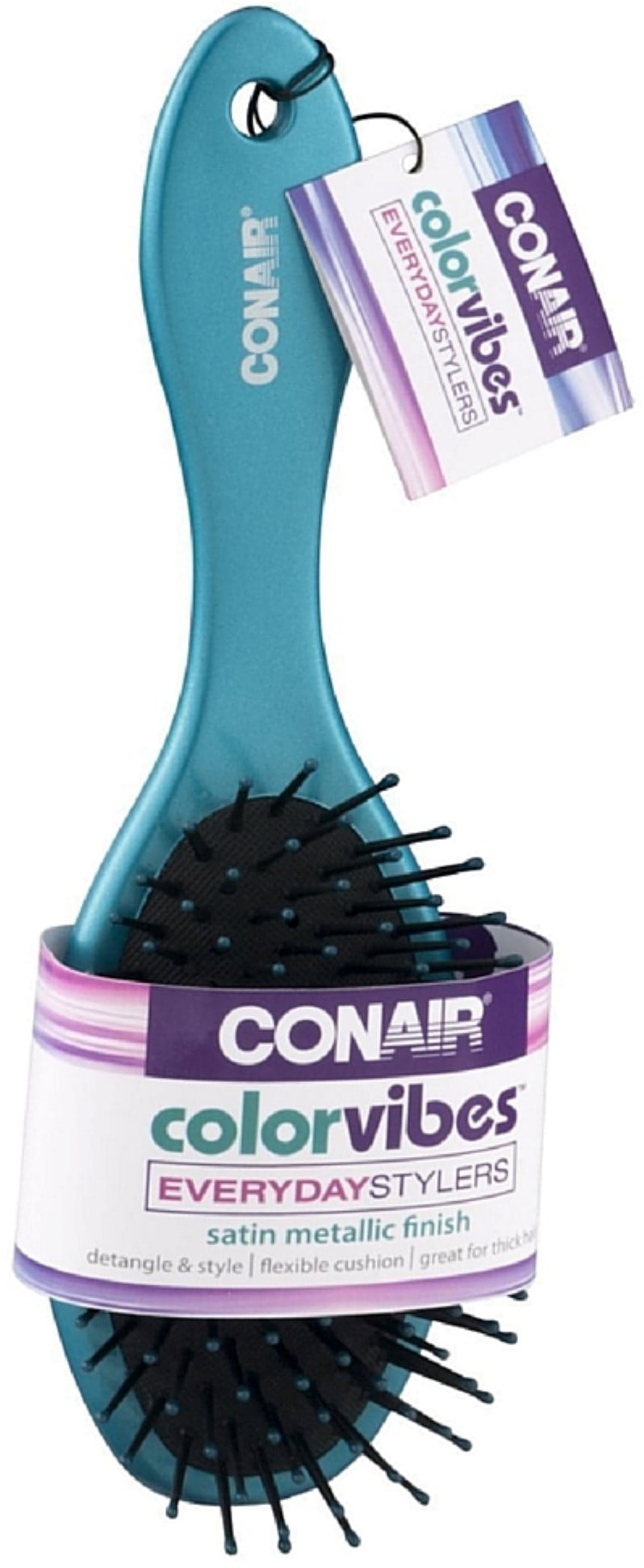 Conair ColorVibes Everyday Stylers Satin Metallic Finish Hair Brush, Colors May Vary 1 ea