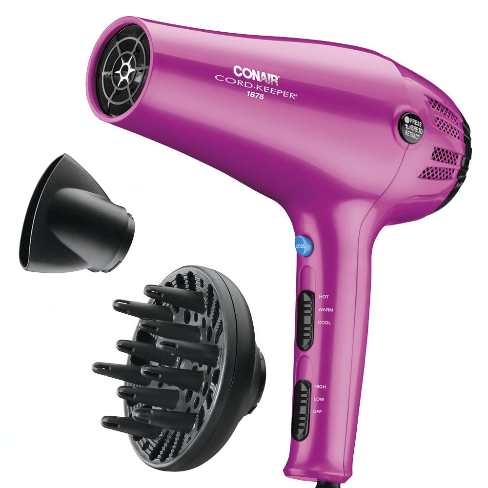 Conair 1875W Mid-Size 2-Speed Ceramic Hair Dryer with Concentrator, Black |  Canadian Tire