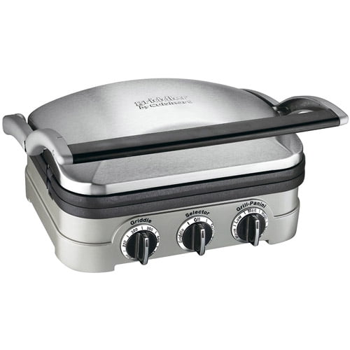 Conair Cuisinart Multifunctional Grill Countertop Brushed Stainless Steel 5 in 1 Cooking Plates