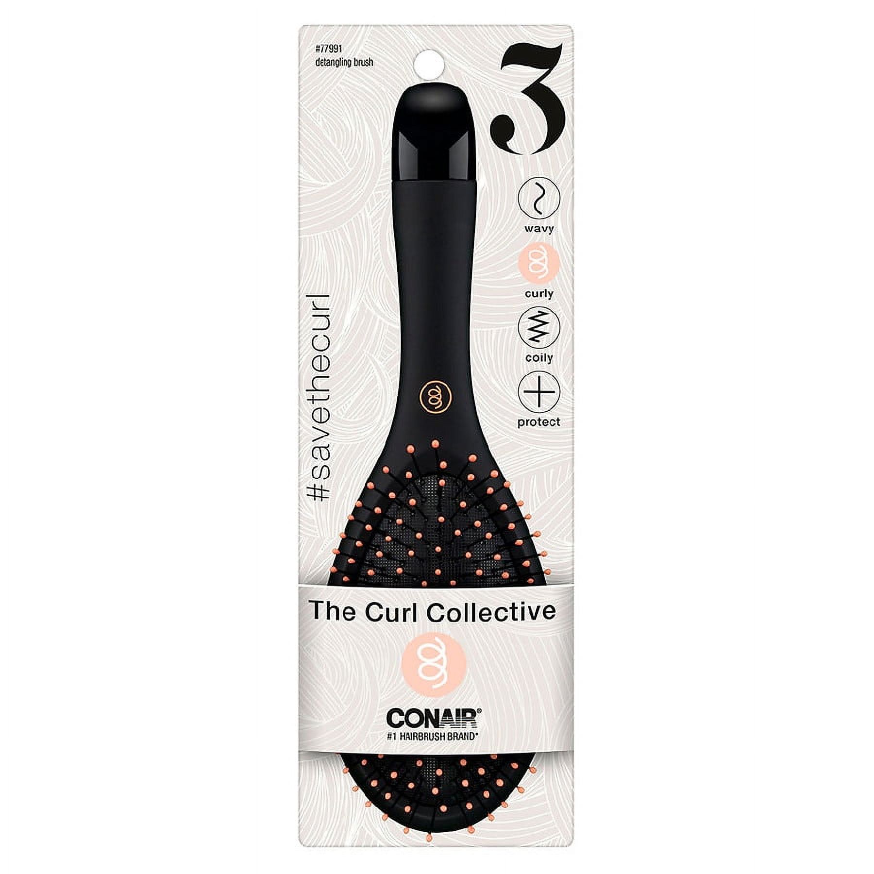 Conair Curl Collective Curly Detangle Cushion Brush Black/ Peach