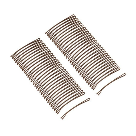 Conair Curved Bobby Pins for Pin Ups and Simple Styling Across All Hair Types in Brown, 60 Count