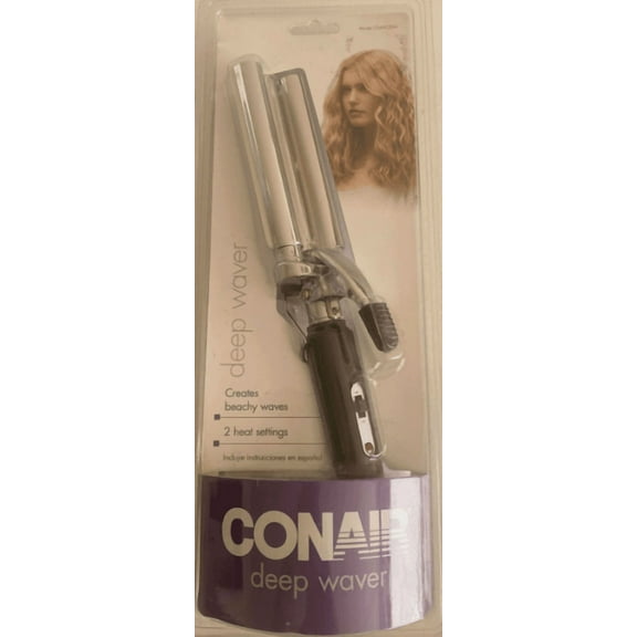 Conair - Deep Waver Double Barrel Curler, Creates Beachy Waves, Purple, Model CD69CSDGP