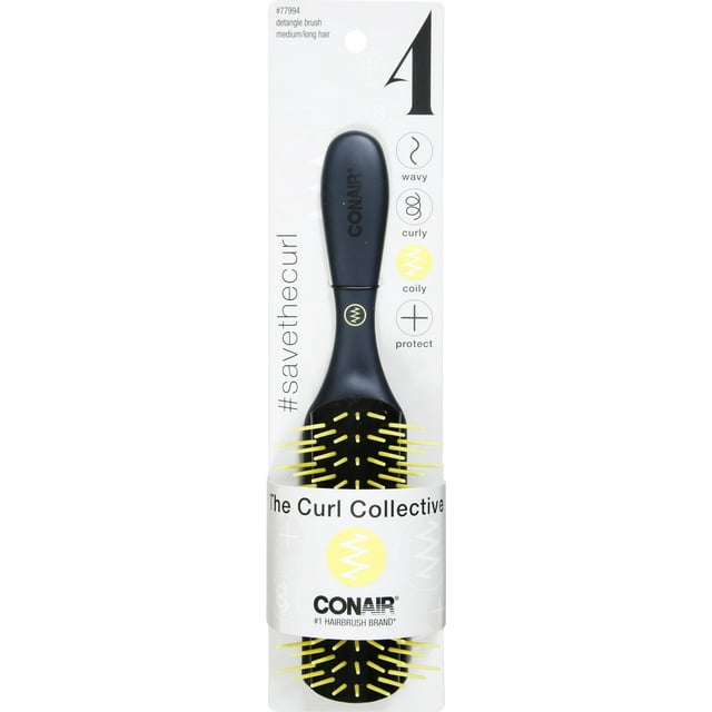 Conair Detangle Brush Med/Long Hair, Adjustable Bristals, The Curl