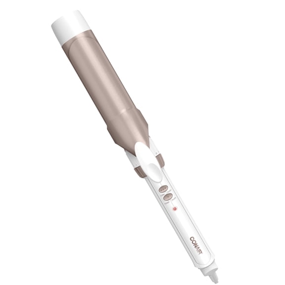 Conair Double Ceramic 1 -Inch Curling Iron, 1 -Inch Barrel Creates Soft Waves & Curls, Hair Curler for Use on Medium & Long Hair, White/Rose Gold