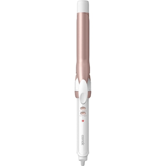 Conair Double Ceramic 1-Inch Curling Iron, White/Rose Gold, 1 Count