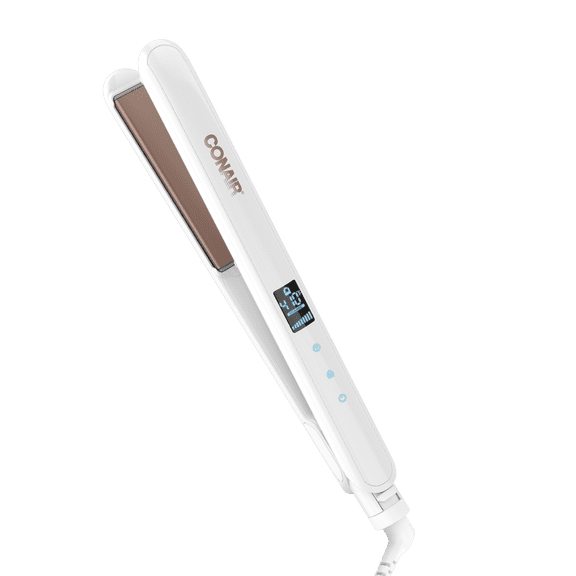 Conair Double Ceramic Flat Iron, Digital 1.0-Inch, Straighten And Shine For Salon Results At Home, Rose Gold CS224