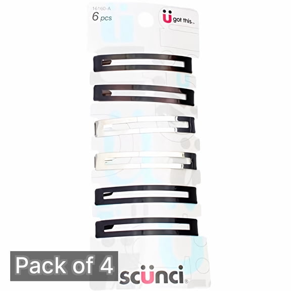 Conair Effortless Beauty Slide Clips, 6 ct (Pack of 4)