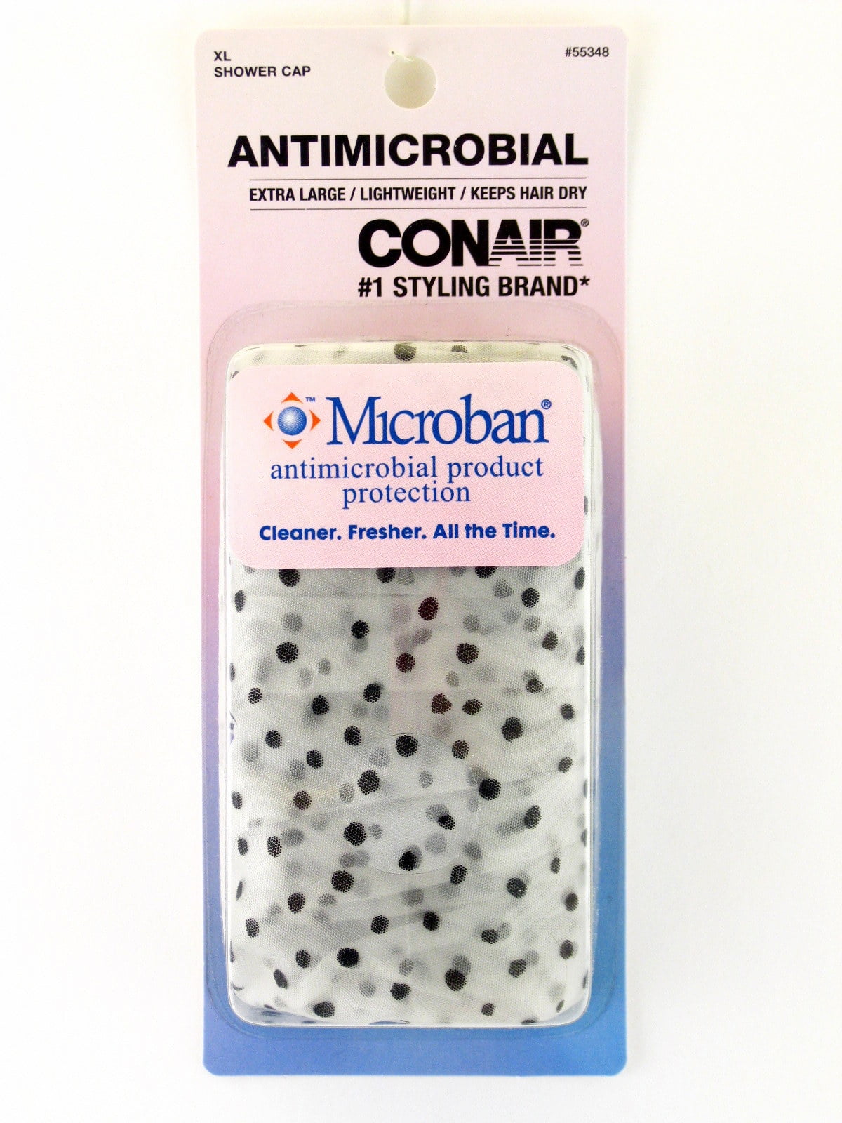 Conair Extra Large Polka Dot Printed Shower Cap (Black)