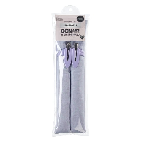 Conair Flaxseed Microwave 5-Piece Hair Roller Set, XL Rollers with Clips & Ponytailers