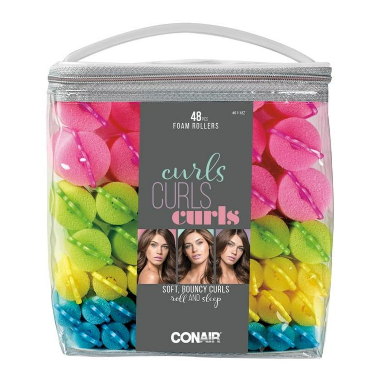 Conair Foam Sponge Self Fastening Assorted Barrel Size Rollers in