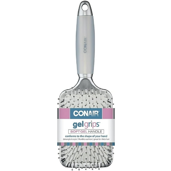 Conair Gel Grips Soft Gel Handle Paddle Brush, Colors May Vary 1 ea