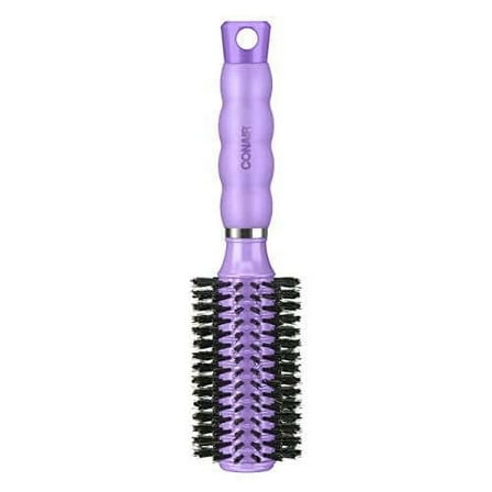 Conair Hair Brush with Boar Bristle, Gel Grips, Medium, Round, Assorted Colors