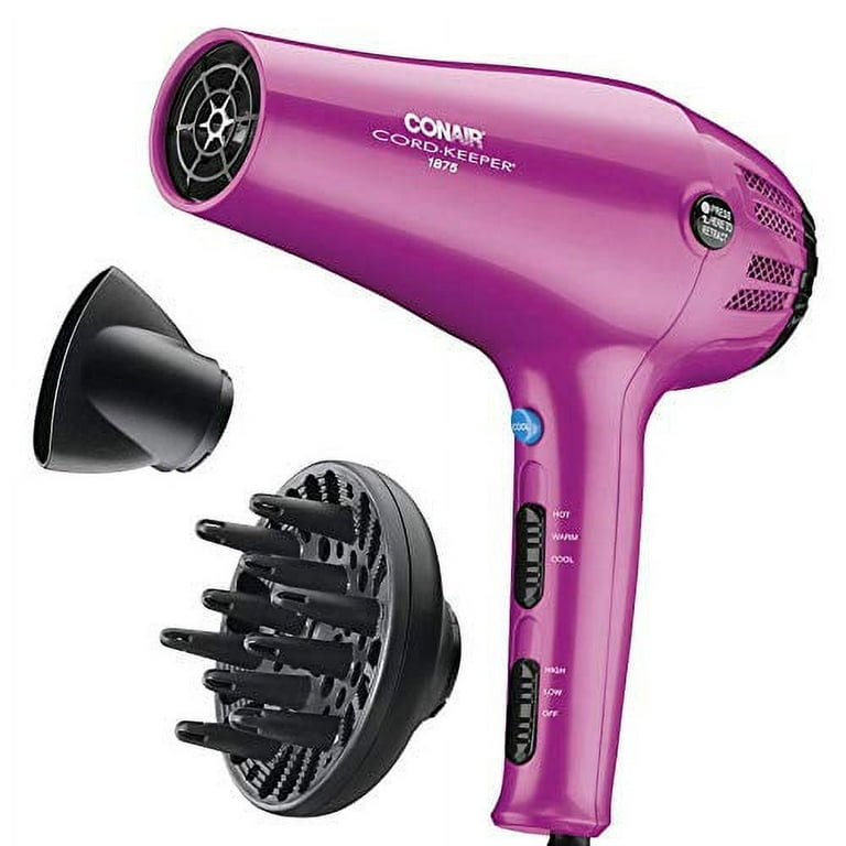 Conair 1875W Hair Dryer with Retractable Cord Keeper Blow Dryer Walmart