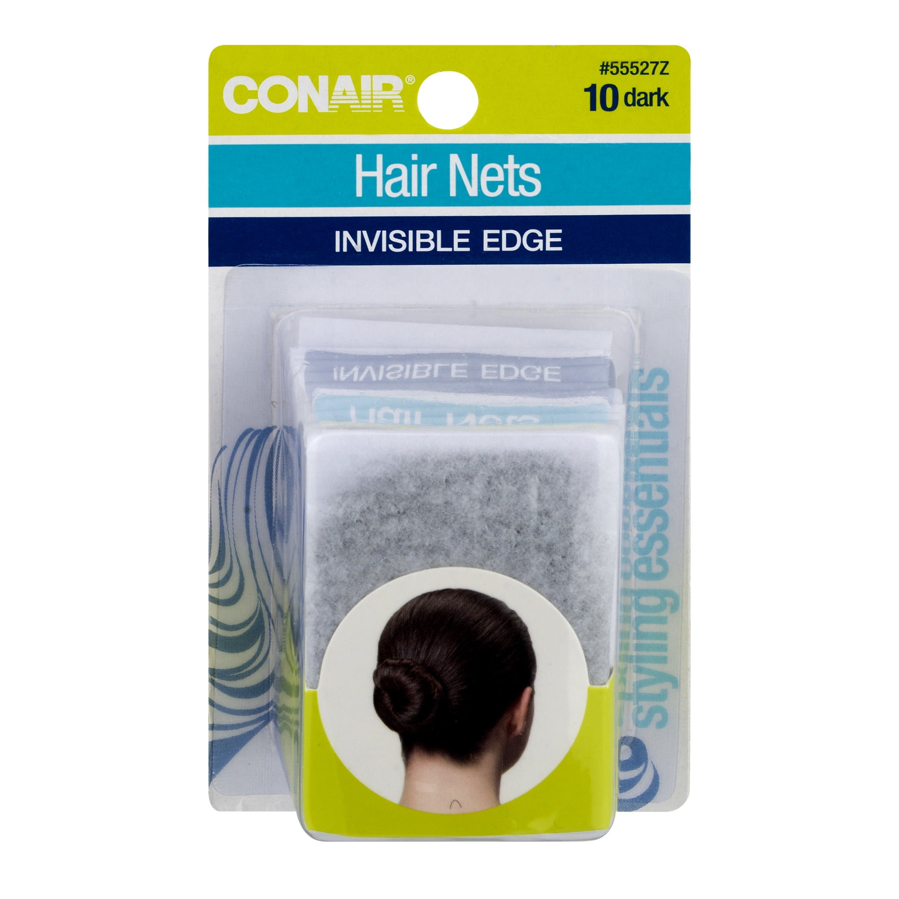 Conair Hair Nets Invisible Edge Dark, 10.0 CT