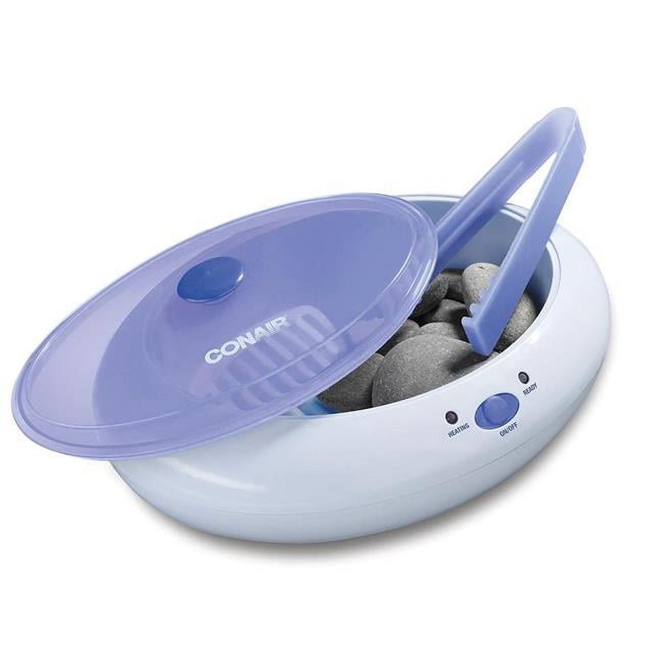 Conair Home Spa Hot Stone Massage Kit, Stress Relax Warmer Set, White