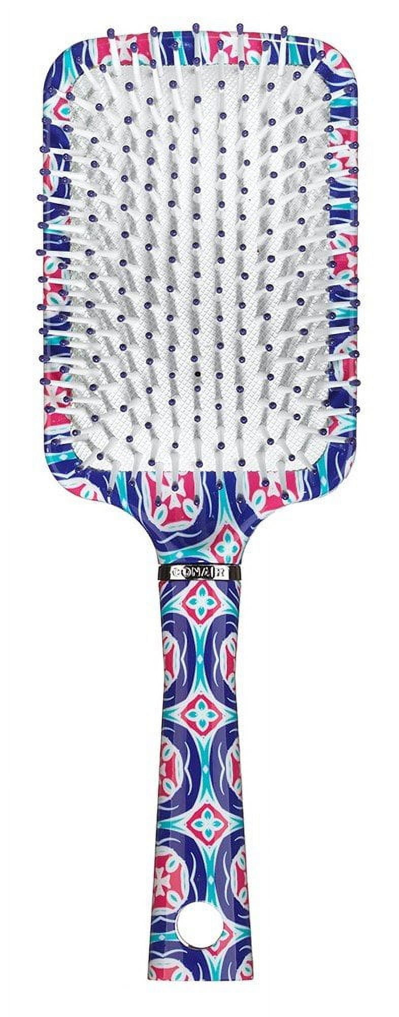 Conair Impressions 9.75  Nylon Square Paddle Hair Brush  Detangling  Blue Floral Print (Pack of 14)