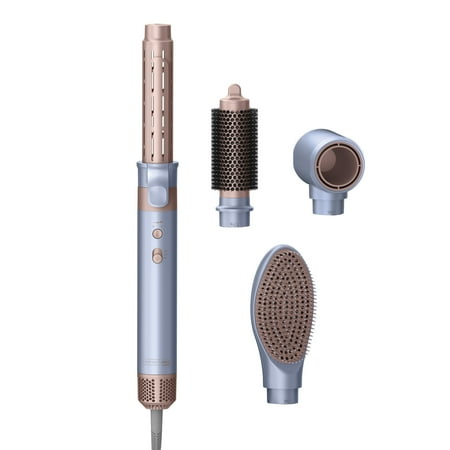 InfinitiPRO by Conair DigitalAIRE Wet-to-Dry Multi Styling Wand, Powerful Hair Blow Dryer and Multi-Styler w attachments - Powder Blue