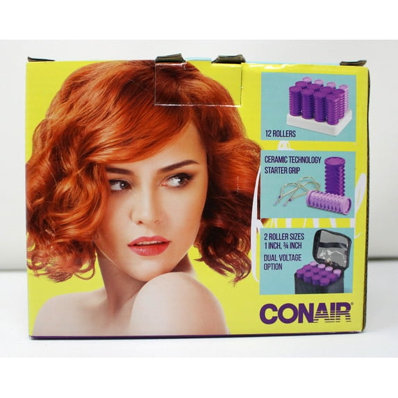 Conair MiniPRO Instant Heat Travel Hair Curlers, Black / Purple, Hot Rollers