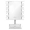 Conair LED Lighted Large Vanity Makeup Mirror, 1x magnification, Free Standing, White Brushed