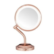 Conair LED Lighted Vanity Makeup Mirror, 1x/5x Magnification, Rose Gold BE4SRG