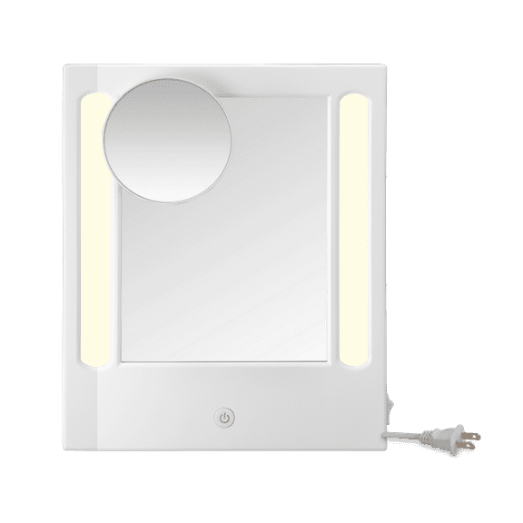 Conair LED Lighted Vanity Makeup Mirror With 5x Spot Magnification, Free Standing White Finish BE200W