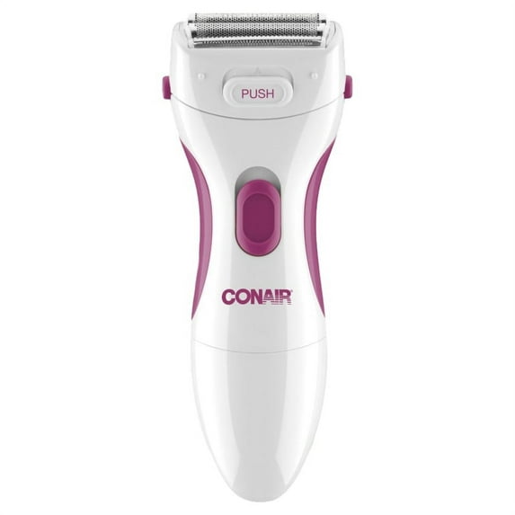 Conair Ladies Cordless Twin Foil Wet/Dry Shaver with Pop-Up Trimmer, White & Pink LWD1RN