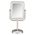 thumbnail image 1 of Conair Lighted Makeup Mirror, LED Vanity, 1X/8X Magnifying, Battery Operated in Brushed Nickel, 1 of 9