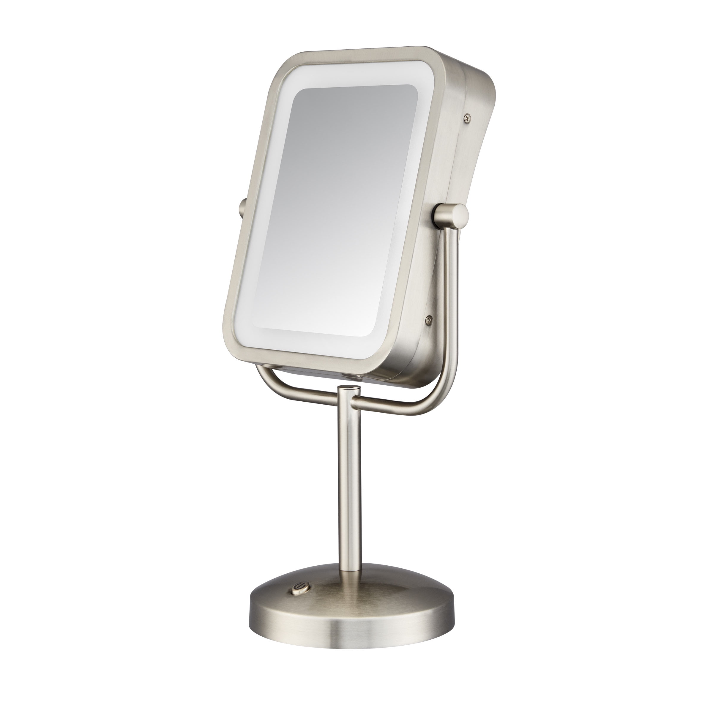 Brushed Nickel LED Lighted Magnifying Vanity Mirror