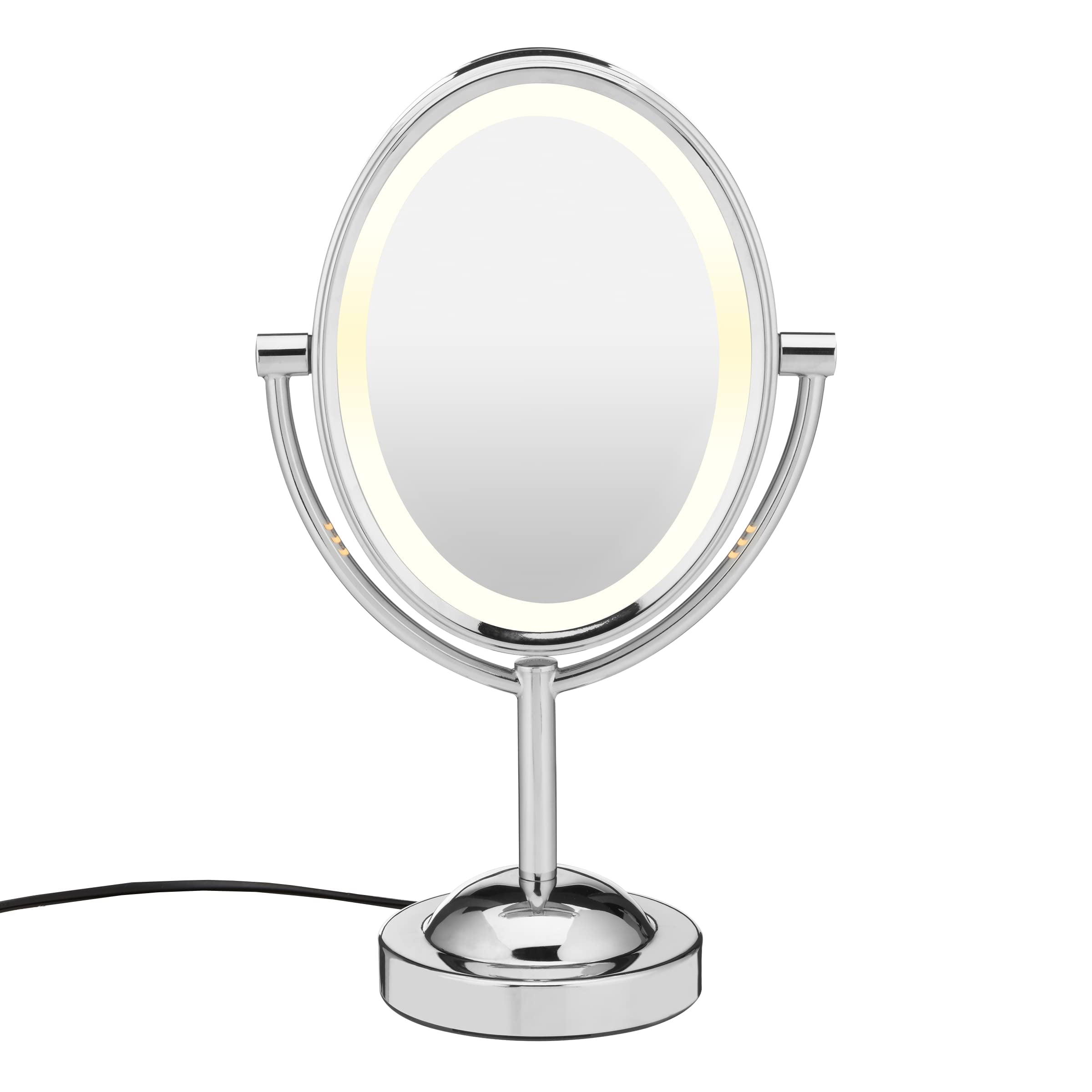 Polished Chrome Oval LED Lighted Vanity Mirror, 1X/7X Magnification