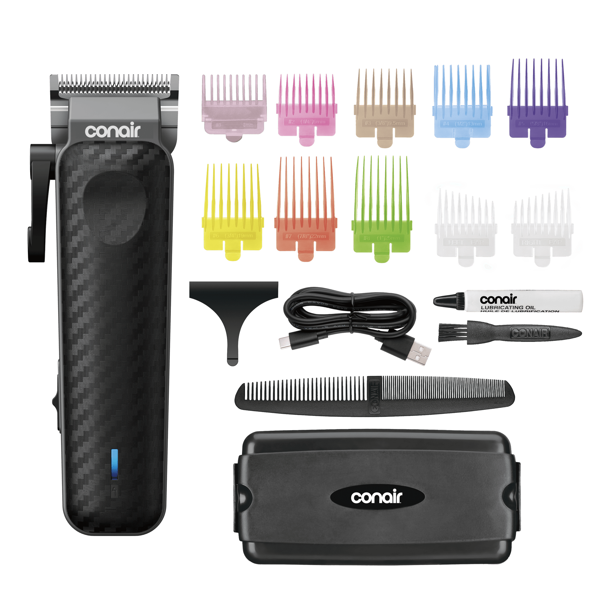 Conair Lithium Ion Clipper and Trimmer Kit, Rechargeable, with 10 Guide Combs
