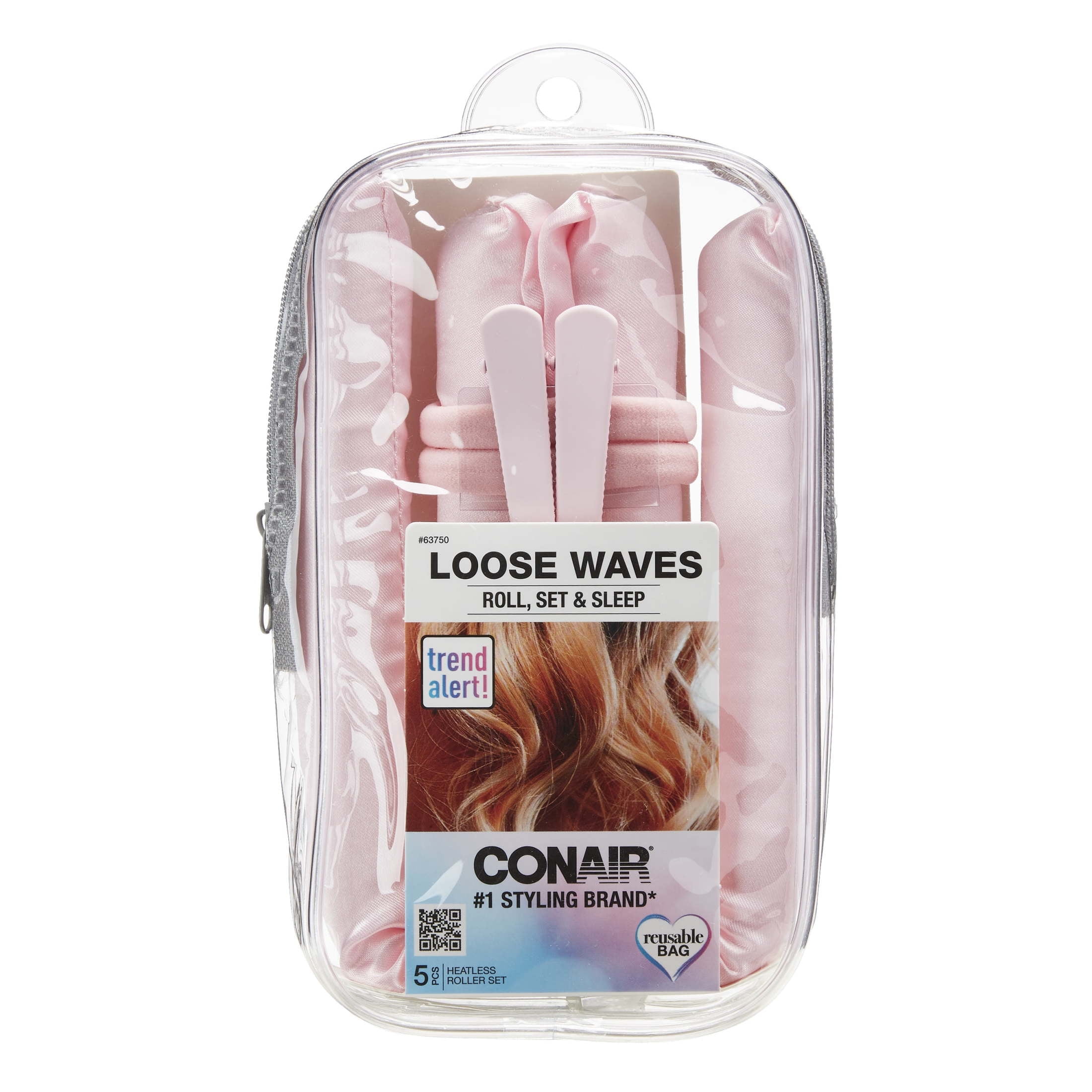 Conair Loose Waves Heatless Satin Foam Soft Twist Hair Roller Curling Set 5 Ct Walmart
