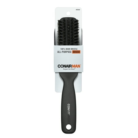 Conair Man Boar Bristle All-Purpose Hair Brush, Black