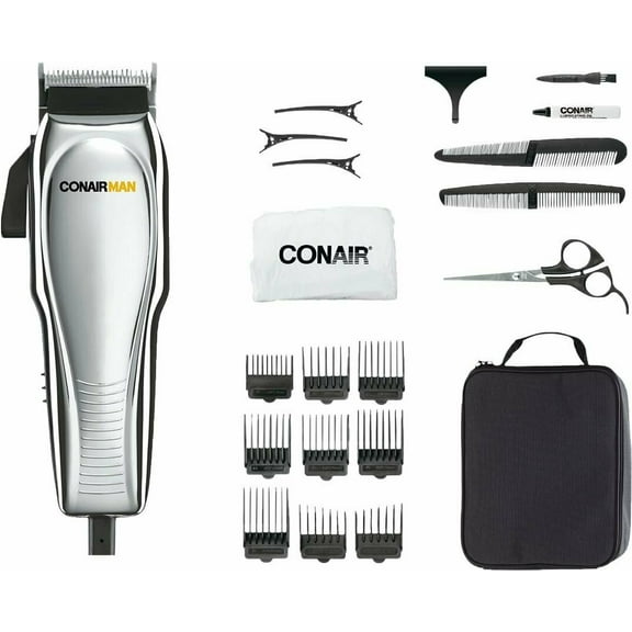 Conair Man Hair Chrome Custom Cut Hair Trimmer, 21 Pieces