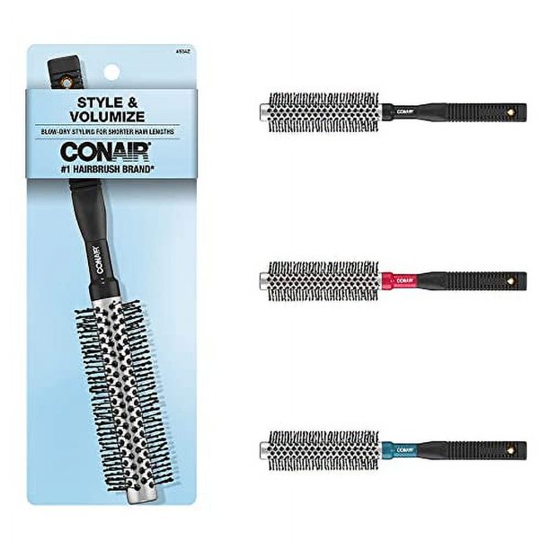Conair Metal Round Brush for BlowDrying, Hairbrush for Short Hair