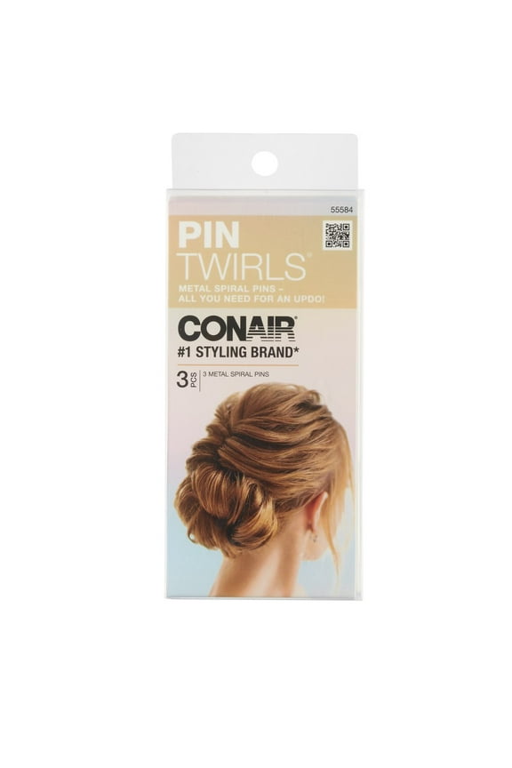 Metal Spiral Hairpin Twirls, Black, 3 Ct