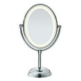 thumbnail image 1 of Conair Oval Shaped LED Double-Sided Lighted Makeup Mirror; 1x/7x magnification; Polished Chrome Finish, 1 of 4