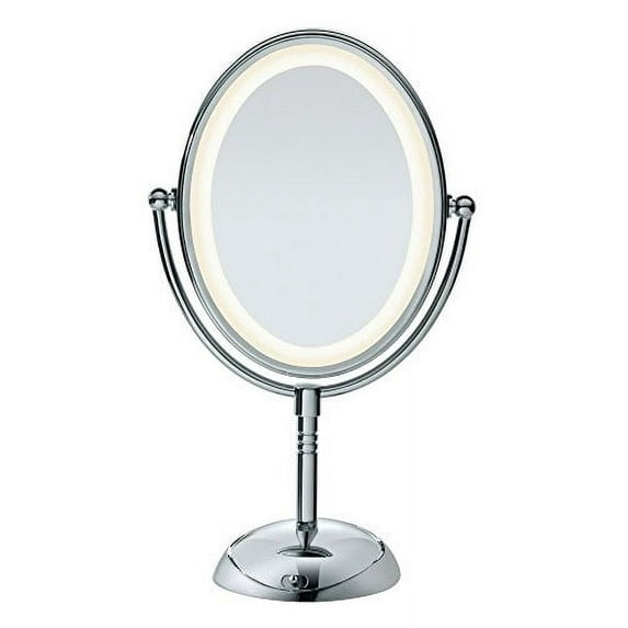 Conair Oval Shaped LED Double-Sided Lighted Makeup Mirror; 1x/7x magnification; Polished Chrome Finish