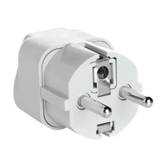 Conair Travel Smart Grounded Adapter Plug - Power connector adapter - power CEE 7/7, NEMA 5-15, NEMA 1-15, Europlug (F) to power CEE 7/7 (M) - white