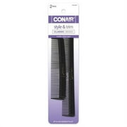 Conair Pocket and Barber Comb, Hard Rubber
