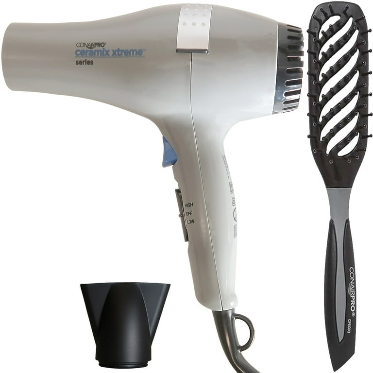 Conair Pro Ceramix Xtreme Series Lightweight 1875W Hair Dryer with Conair Pro Ergo Grip Vented Brush