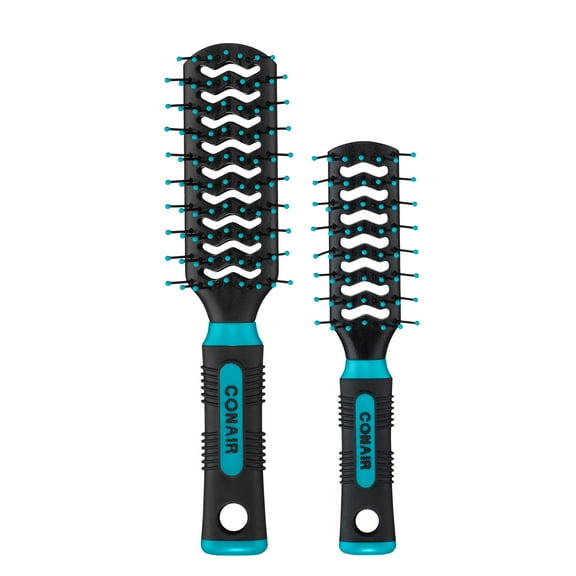 Conair Professional Travel and Full-Size Vented Hair Brush Set, Multicolor, 2 Count