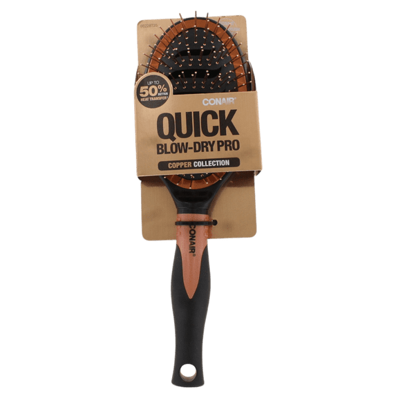 Conair Quick Blow-Dry Pro Copper Collection Hairbrush Heat-Conductive Vented Paddle Brush